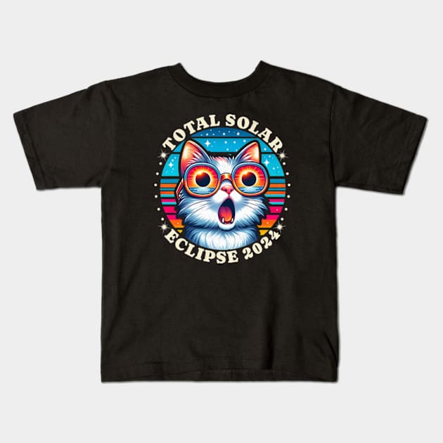 Funny Total Eclipse Cat Kids T-Shirt by BeanStiks